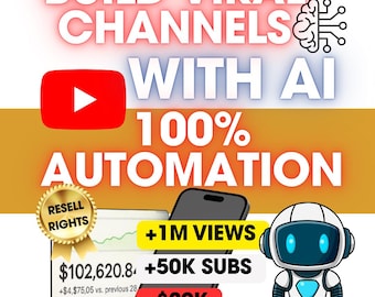 Kit de automatización de YouTube con IA, sistema de canales sin rostro / Apto para principiantes / (PLR y MRR)