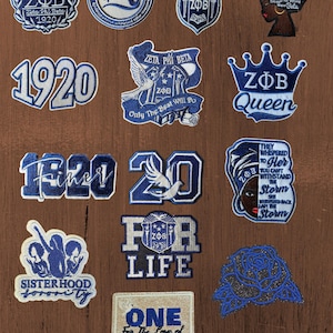 Embroidered Sorority Iron-On Patches | Greek Life Appliqué for Jackets, Bags - G4