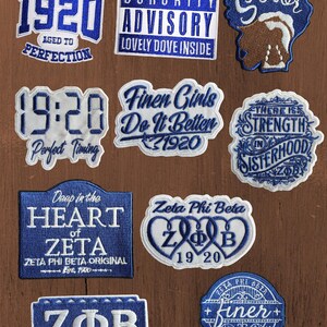 Zeta Phi Beta Iron-On Patches | Sorority Inspired Appliqué for Jackets, Bags - G10