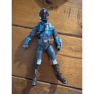 Vintage Action Figure Blue Armored Suit With Helmet & Accessories