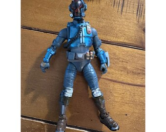 Vintage Action Figure Blue Armored Suit With Helmet & Accessories