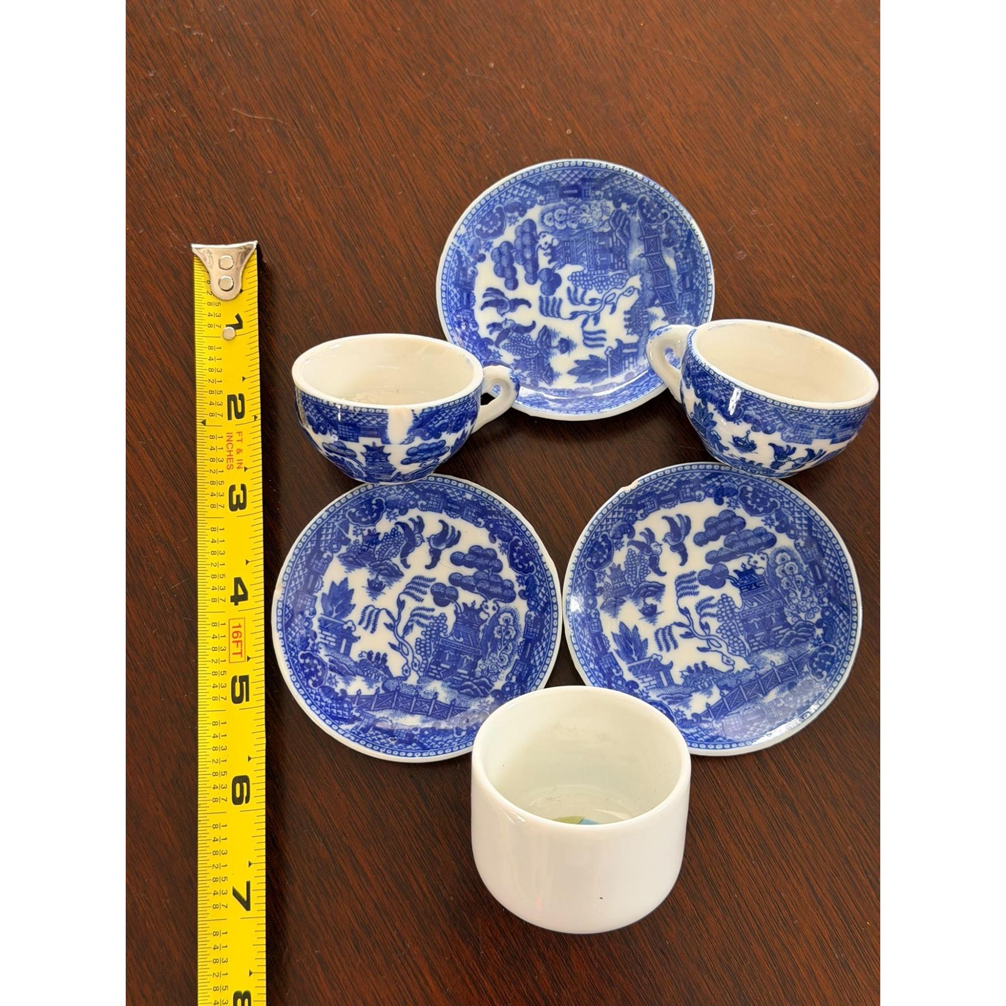 Blue White Cup Saucer Japan Antique - Etsy