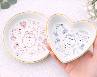 Bandeja para anillos personalizada para la futura novia | Bandeja para joyas de boda personalizada | Regalo para la futura novia