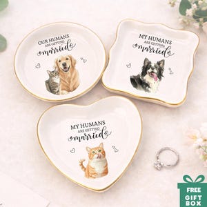 Custom Pet Portrait Ring Dish l Watercolor Wedding Tray l Engagement Keepsake