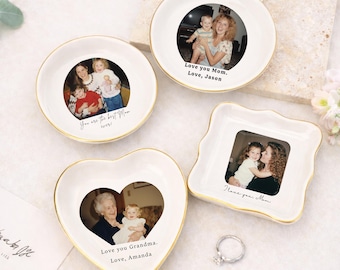 Plato para anillo con foto personalizado | Bandeja de recuerdo con retrato de mamá personalizado | Regalo para el Día de la Madre