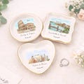 Custom Skyline Ring Dish l Personalized Engagement Trinket Tray l Watercolor Landscape Wedding Keepsake