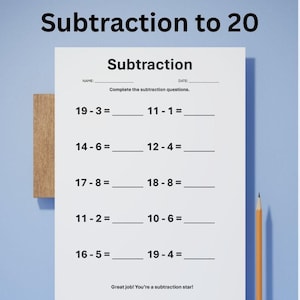Addition and Subtraction to 20 Worksheets | Mixed Math Drills | Grade 1 & 2 Math | Year 1 and 2 Maths | Number Bonds to 20 | Printable PDF
