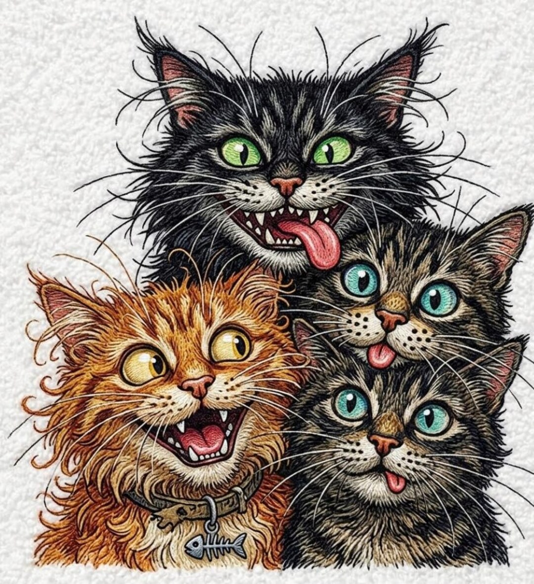 Cats Machine Embroidery Files, Emb Dst Pes, Cats Pattern, Cats Ith ...