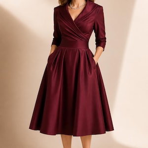 elegant church dresses Color:Dreamstate strapless bridesmaid dresses Brown Cotton Flax Notched Knee length