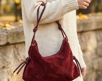 Handmade Woven Suede Leather Shoulder Bag – Customizable Italian Style