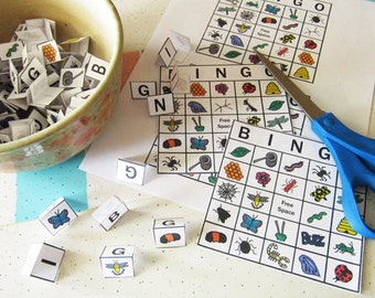 Jogo de bingo de insetos