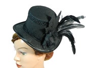 Midi tophat manorial lordly Riding hat headpiece headdress victorian edwardian regency Western Saloon Formal Gothic Steampunk bustle dress