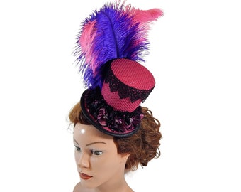 Burlesque Minihut, Las Vegas Showgirl Kopfschmuck, Derby Hut, Kostüm Hut, Party Hut, Mad Hatter, Wonka Cosplay