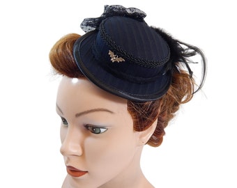 Mini-Sommerhut, Minihut, Goth-Hut, Burlesque-Fascinator, kleiner Hut, Derby-Hut, Dark Hatinator, Cosplay-Kopfschmuck, Cocktailhut, winziger Topper