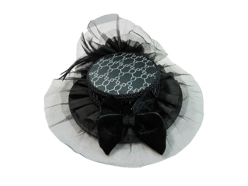 Mini Summerhat, Goth Minihat, Burlesque Fascinator, Victorian Fascinator, Costume Hat, Ladieshat, Vintage Hat, Cosplay Hatinator, Derby Hat image 2