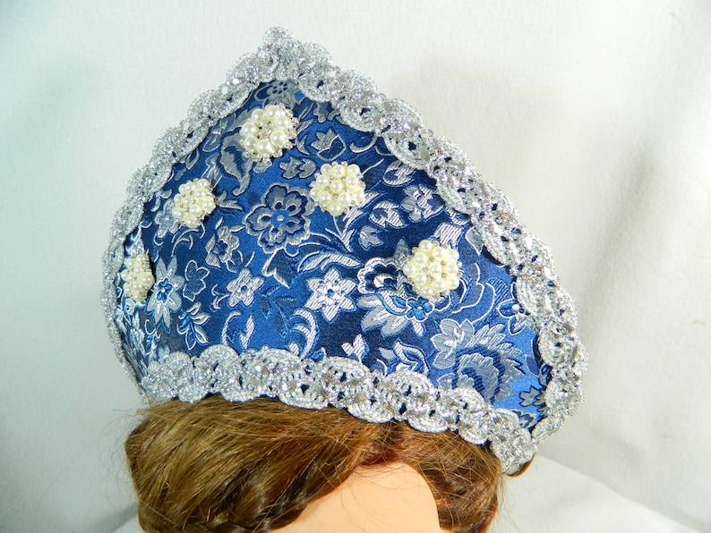 French Hood Coronet Kokoshnik Headdress Headpiece Renaissance Hat Tudor Anne Boleyn ren faire sca Crown medieval Diadem Russia