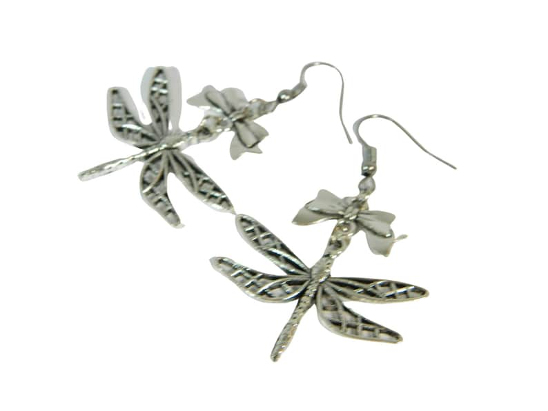 Earrings dragonfly bow tie insects Elv Fairy Pagan Wicca Nature Wood Forest