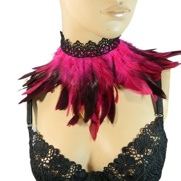 feather collar, burlesque choker, costume necklace, Carnival Peacock, Drag Queen, Samba Outfit, Tribal Fusion Jewelry, Statement Fashion