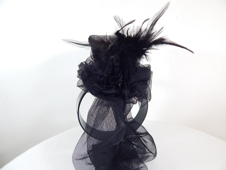 Mini Tophat auf Stirnband, Minihut, Goth Hut, Burlesque Hatinator, Derby Hut, Madhatter, Kostüm Hut, Halloween Kopfschmuck, Cosplay Mütze Bild 6