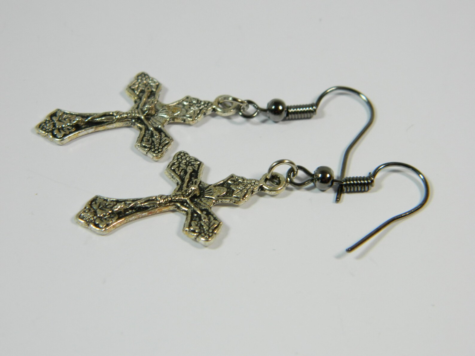 Earrings Goth Cross Jesus catholic baptism church Etsy