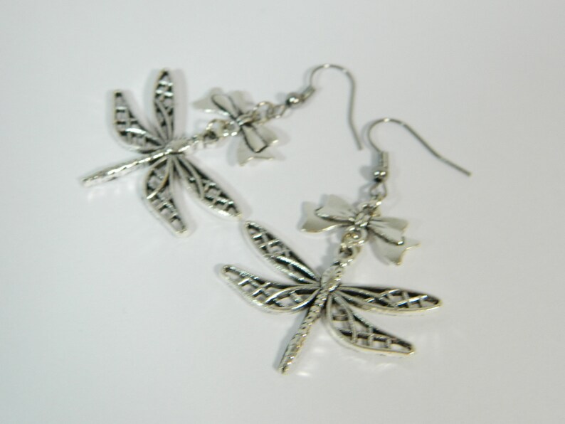 Earrings dragonfly bow tie insects Elv Fairy Pagan Wicca Nature Wood Forest