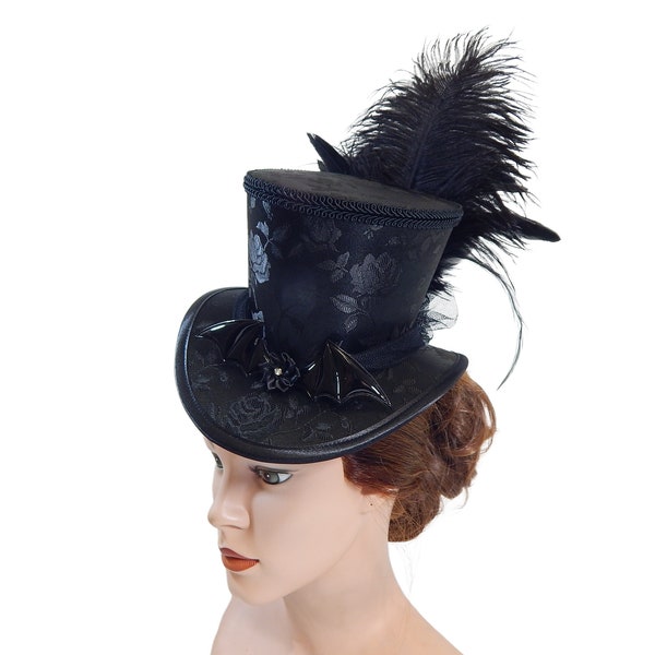 Midi Tophat, Victorian Dressing Hat, Costume Headpiece, Cosplay Headdress, Derby Hat, Fascinator, Hatinator, Goth, Percher Hat, Tiny Topper