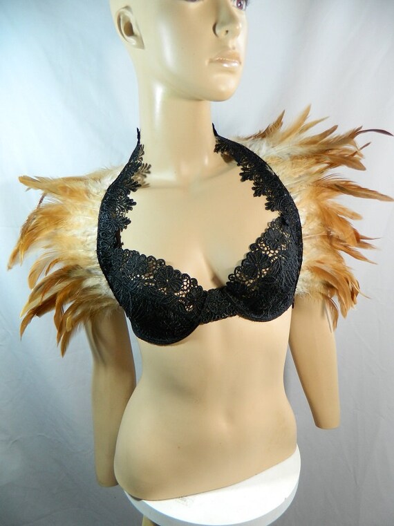 Federstola schwarz Bolero Shrug Wrap Gothic Steampunk
