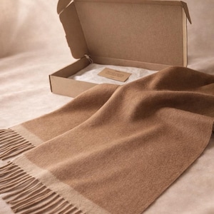 Baby Alpaca Scarf camel/beige, Premium Alpaca Wool Scarf, Made in Peru, Minimalist Winter Scarf, Soft Warm Scarf