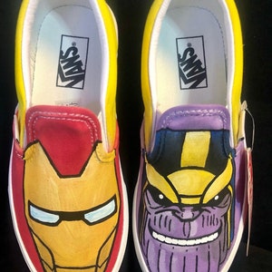 Iron Man and Thanos Painted Kids Vans