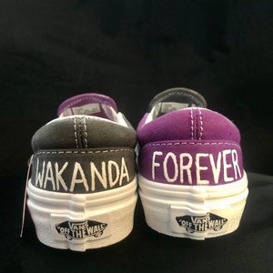 Black Panther themed Painted Kids Vans image 2