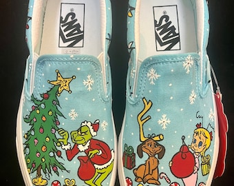 Grinch Themed Custom Vans