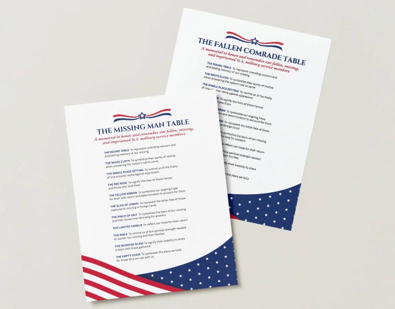 Fall Comrade Table The Missing Man & the Fallen Comrade Table Signs - Digital Download ...