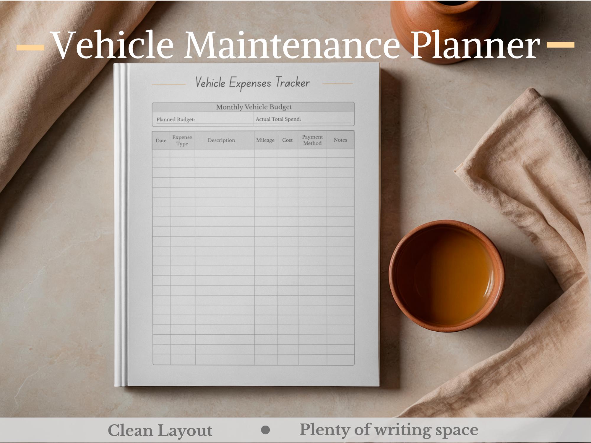 Car Expense Tracker Printable | Vehicle Expense Log, Car Budget Planner ...
