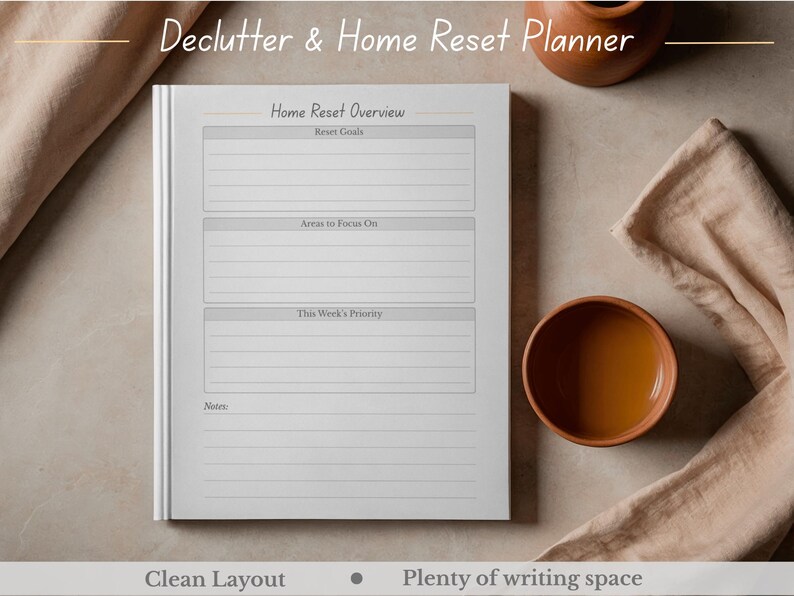 Declutter Planner Printable PDF, Home Reset Planner, 30 Day Declutter ...