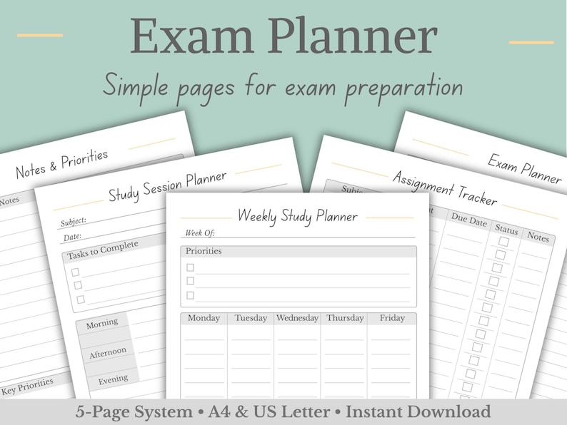 Exam Planner Printable, Revision Planner PDF, Study Planner, Exam ...