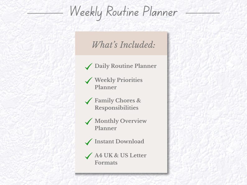 Family Routine Planner Printable PDF, Daily Routine, Weekly Priorities ...