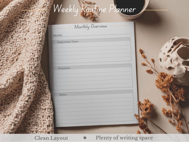 Family Routine Planner Printable PDF, Daily Routine, Weekly Priorities ...