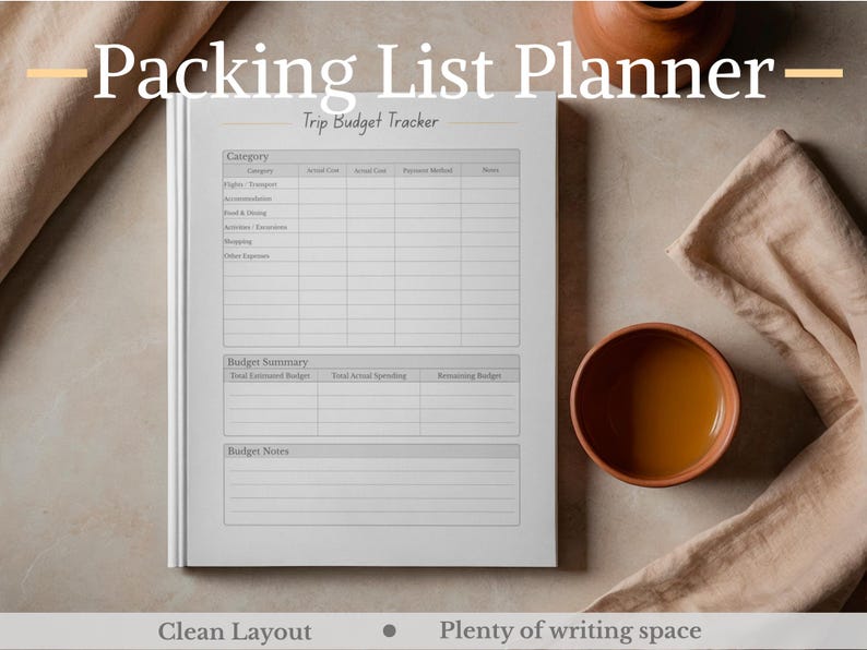 Packing List Planner Printable | Travel Packing Checklist, Holiday ...