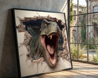 3D絵　ジュラシックパーク　恐竜　絵画　アート　パネル　立体絵　絵　ダイナソー 現在、この商品の在庫はありません - Etsy