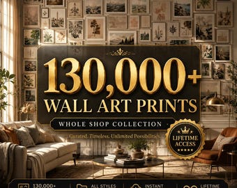 Pacchetto di oltre 130.000 stampe artistiche da parete, set da galleria massimalista, stampe artistiche vintage, collezione di opere d'arte da museo, download digitale, decorazioni per la casa.