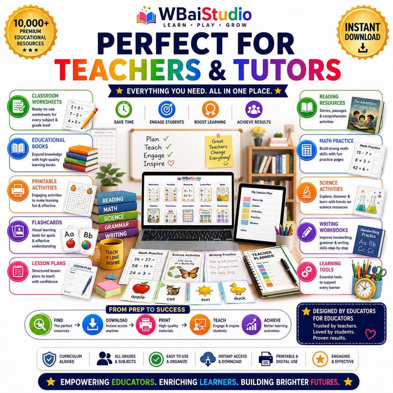 Ultimate Kids Learning Library Bundle | Homeschool Resources, Educational Books, Worksheets, Storybooks, Flashcards, Coloring & Activities image 4