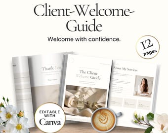 Client Welcome Guide, Editable Canva Welcome Packet, Client Onboarding Template, Service Provider Guide, Business Welcome Workbook