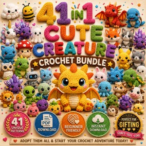 Mega Crochet Pattern Bundle | 41 Cute Pokemon Character Amigurumi PDFs | Instant Digital Download