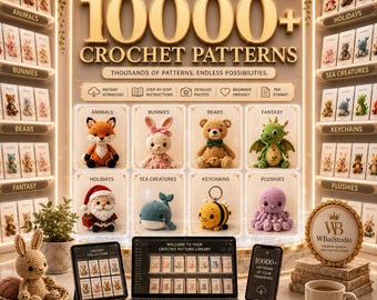10000+ Crochet Patterns Bundle PDF | Amigurumi Pattern Mega Collection | Beginner Freindly Plushie Pattern | Cute Animal | Instant Download