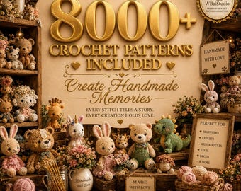 8000+ Crochet Patterns Bundle PDF | Amigurumi Pattern Mega Collection | Beginner Freindly Plushie Pattern | Cute Animal | Instant Download |
