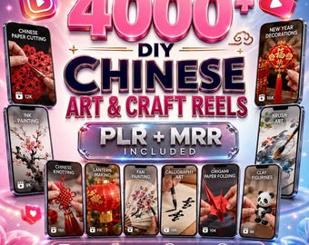 4000+ DIY Chinese Craft Reels Bundle | Viral Craft Videos for Instagram TikTok YouTube Shorts | PLR MRR Digital Download | Faceless Content