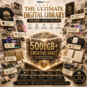 5000GB Ultimate Graphic Design Pack | 100K+ Creative Assets | T-Shirt Designs, SVG, Logo, Mockups, Social Media Templates | Commercial Use image 11