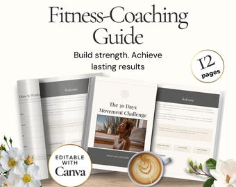 Fitness Coaching Canva Template, Personal Trainer Client Guide, Fitness Coach Welcome Packet, Editable Workout Coaching Business Template