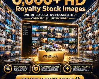 6000+ HD Royalty Stock Images Bundle | Commercial Use Stock Photos | Digital Image Library | Marketing & Creative Assets