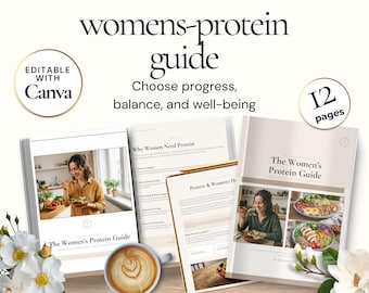 Womens Protein Guide, Editable Canva Nutrition Ebook, High Protein Food Guide, Protein Meal Planner, Wellness Fitness Digital Download